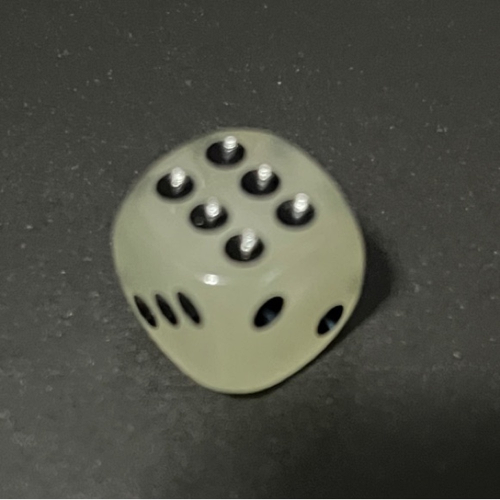 $2 Add-On New Glow-in-the-Dark Die for Board Games, Yahtzee, Other Dice Games